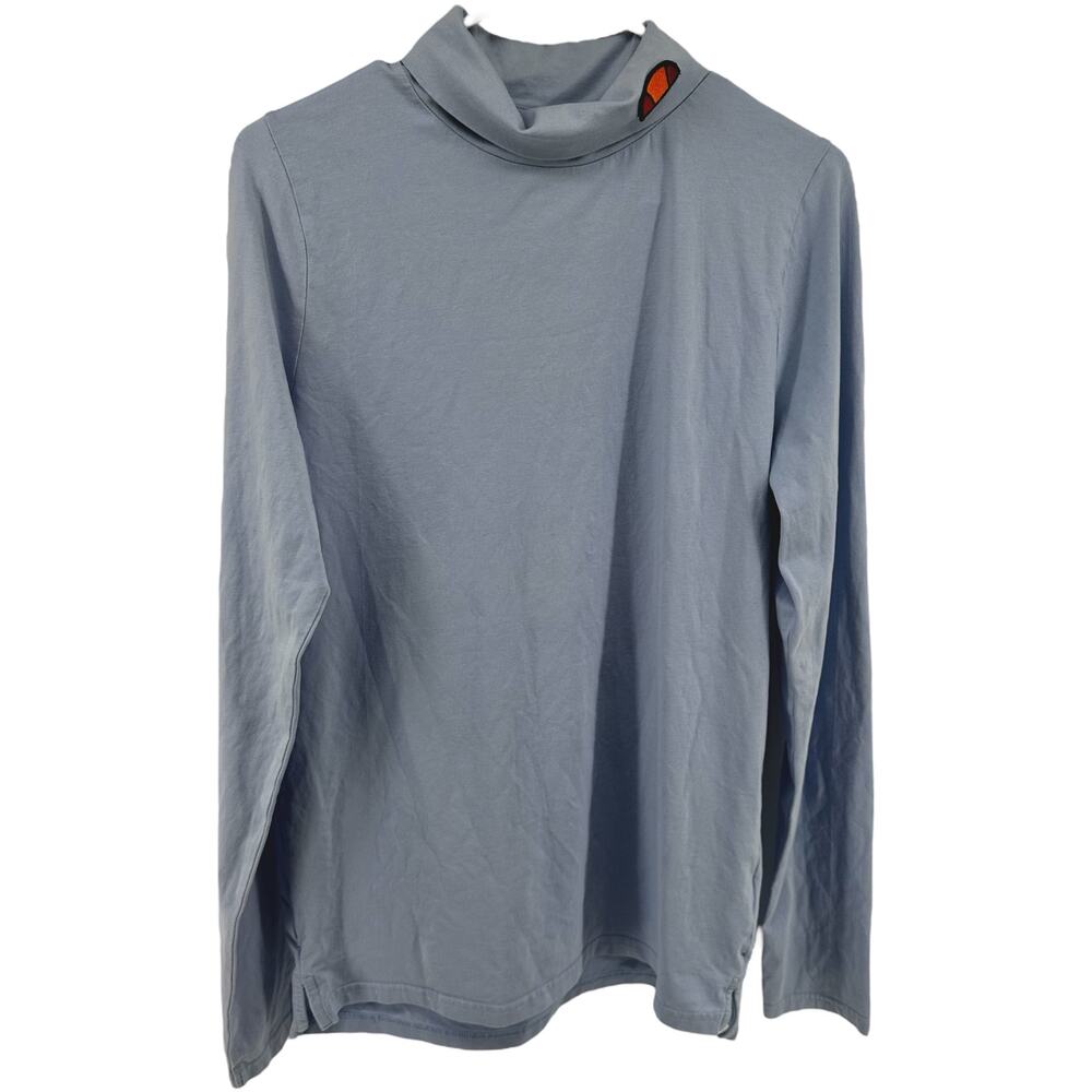 Ellesse Amica Turtleneck Long Sleeve Shirt Split Hem Ski Slim Fit Blue Small